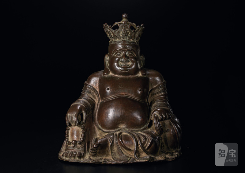 明  铜戴冠弥勒坐像
